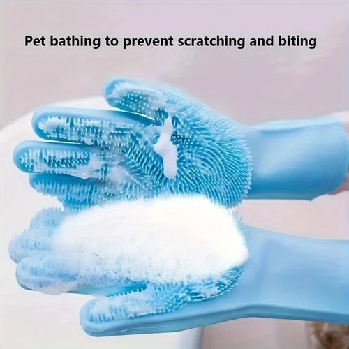 Pet Grooming Cleaning Gloves "Use While Bathing Your Pets"