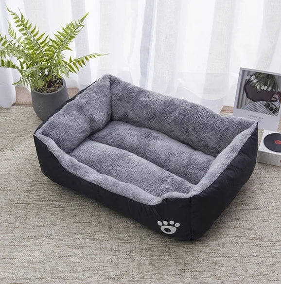 Black Dog Bed Plush Sleeping Bed