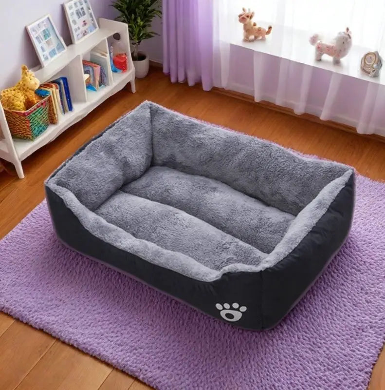 Black Dog Bed Plush Sleeping Bed