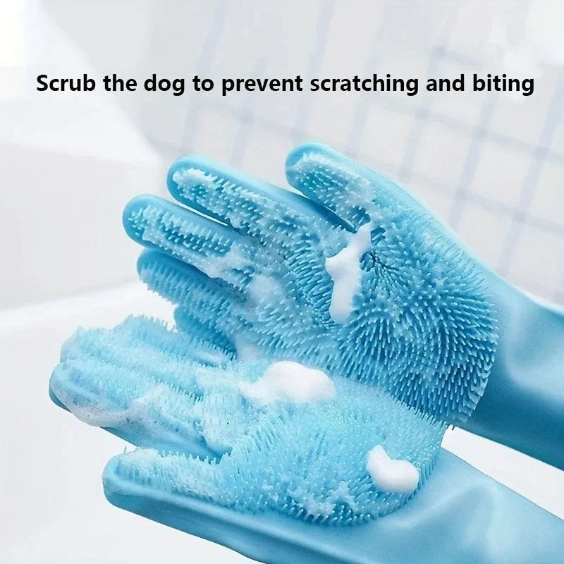 Pet Grooming Cleaning Gloves "Use While Bathing Your Pets"