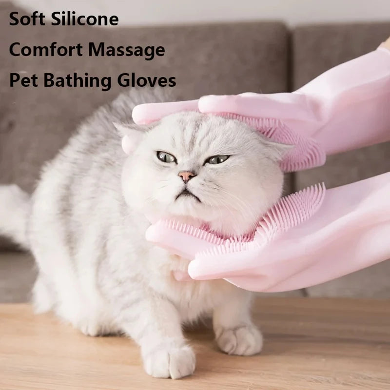 Pet Grooming Cleaning Gloves "Use While Bathing Your Pets"